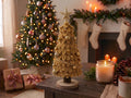 Gold Glam Chenille Christmas Tree – Gold Star & Gold Ball Ornaments